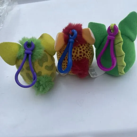 Furby Plush Keychain Lot of 3 - Vintage 2000 McDonalds Happy Meal Clip Toys VTG‎ - Picture 5 of 9